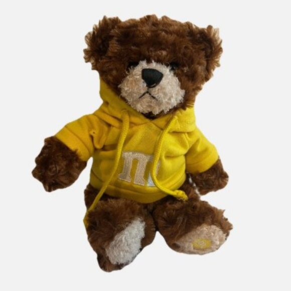 Vintage Yellow M&M World NYC Candy Plush Bear With Yellow Hoodie 12" - Picture 1 of 5